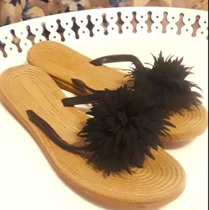 💄 Flip Flops Black with flower M